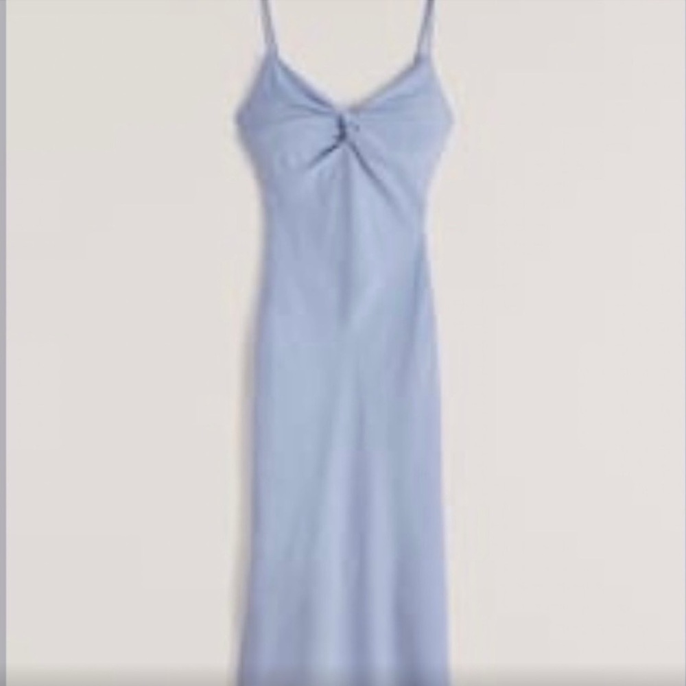 Abercrombie Baby Blue Slip Dress with Front Knot